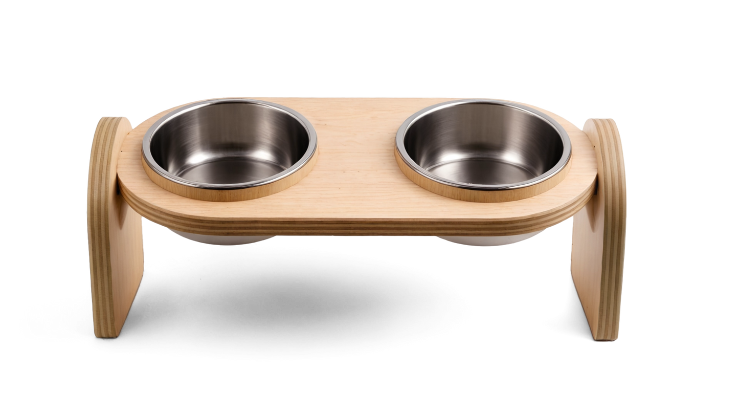 🐾 Almo Diner – Erhöhter Premium-Futternapf aus Holz für Katzen & Hunde