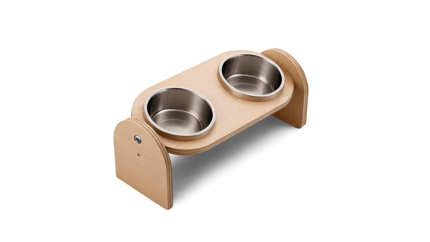 🐾 Almo Diner – Erhöhter Premium-Futternapf aus Holz für Katzen & Hunde