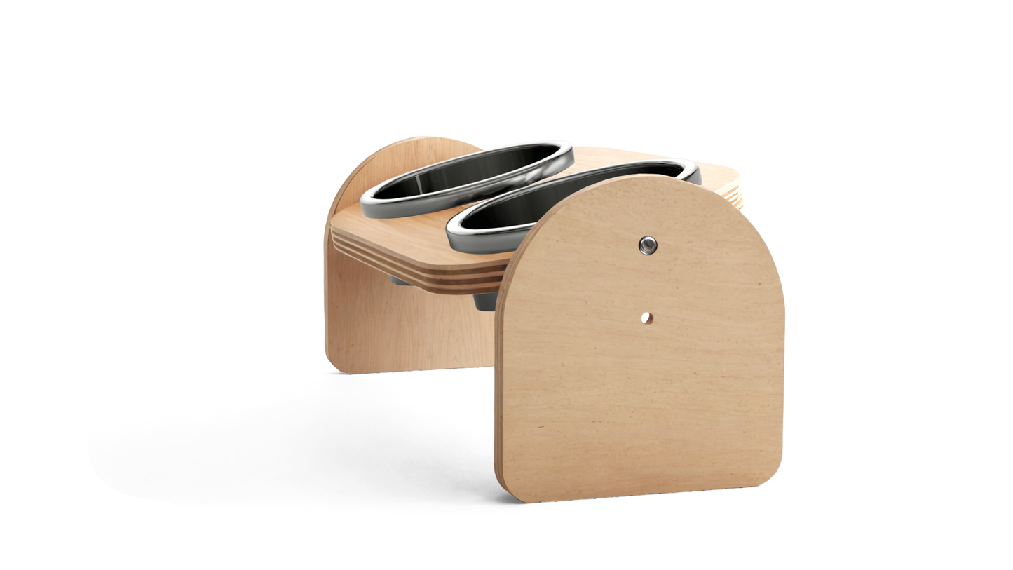 🐾 Almo Diner – Erhöhter Premium-Futternapf aus Holz für Katzen & Hunde