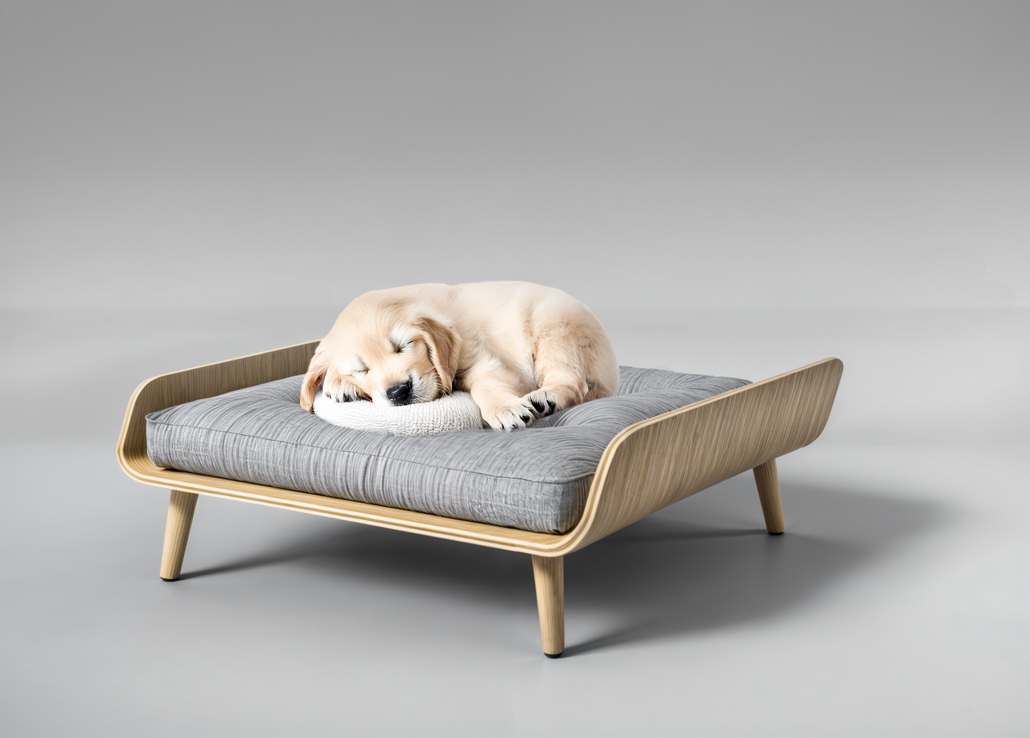 🐾 Almo Light – Premium Haustierbett für Hunde & Katzen in modernem Holzdesign