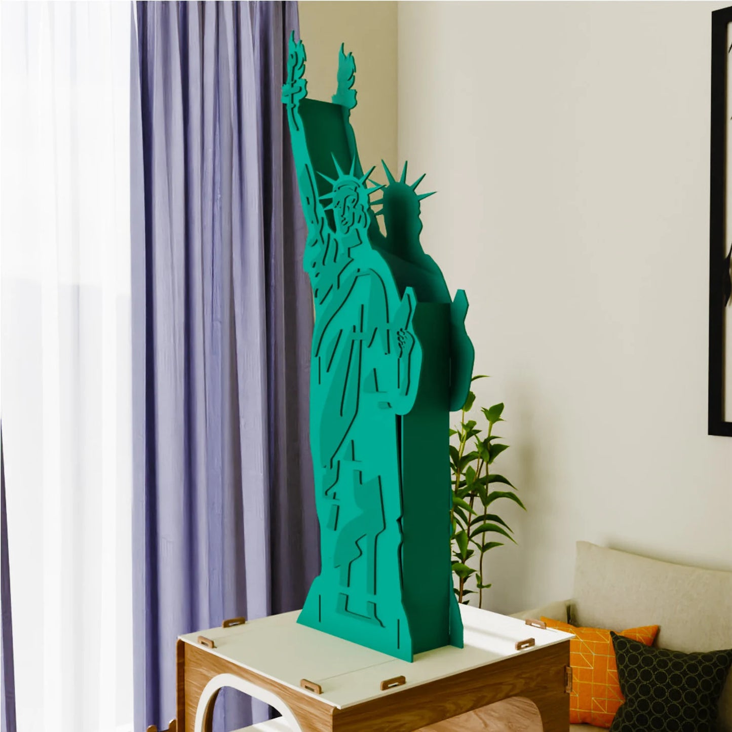 Kaninchenhaus „Freiheitsstatue“ – 3-stöckiges Luxushaus aus MDF