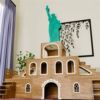 Kaninchenhaus „Freiheitsstatue“ – 3-stöckiges Luxushaus aus MDF