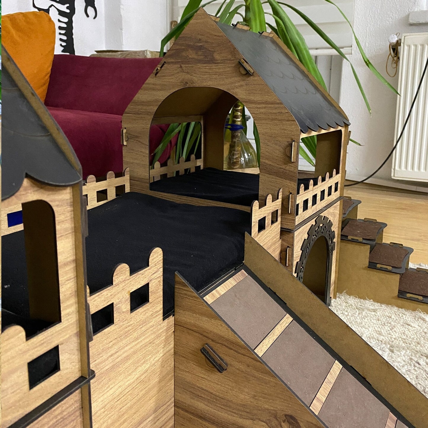 Luxus-Kaninchenvilla „Duplex Dreams“ – mit Rampe, Terrasse & Spieletagen