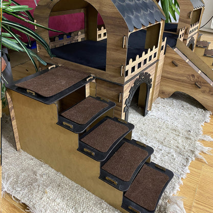 Luxus-Kaninchenvilla „Duplex Dreams“ – mit Rampe, Terrasse & Spieletagen