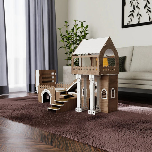 Triplex Kätzchen/Kaninchenpalais – Stilvoller Luxus für kleine Entdecker - Farbauswahl