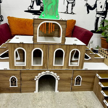 Kaninchenhaus „Freiheitsstatue“ – 3-stöckiges Luxushaus aus MDF