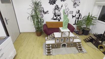 Kaninchenhaus „Freiheitsstatue“ – 3-stöckiges Luxushaus aus MDF