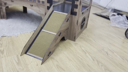 Triplex Towers – Hasenschloss mit Brücken - eiche/schwarz